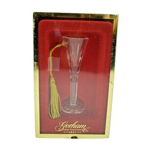 Gorham Lady Anne Champagne Flute Crystal Christmas Ornament Dated 2000